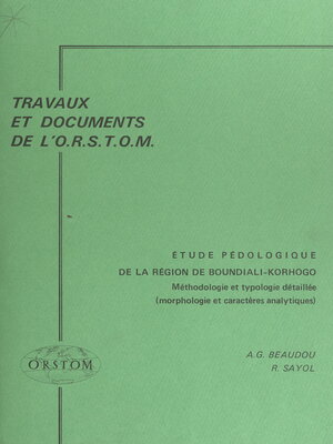 cover image of Étude pédologique de la région de Boundiali-Korhogo (nord de la Côte d'Ivoire)